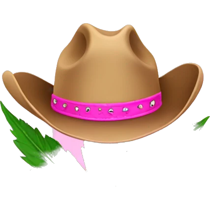 weed leaf with pink cowgirl hat emoji