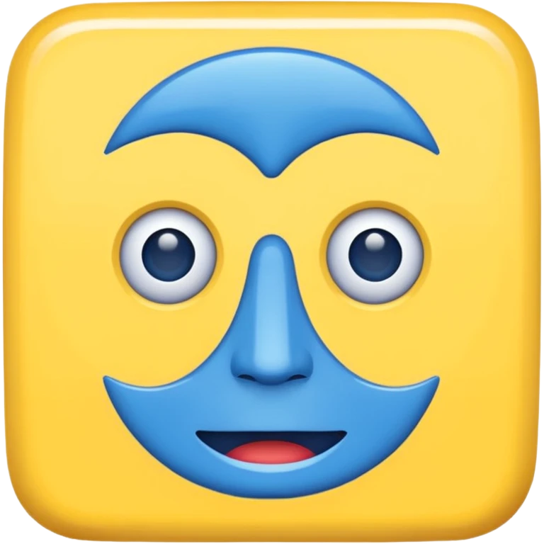 geometery dash square yellow body blue face emoji