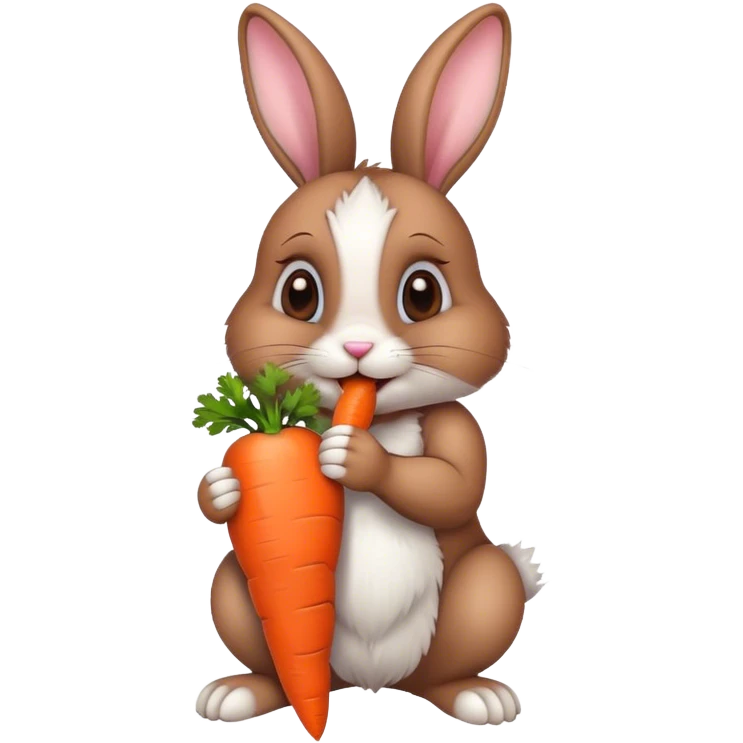 Bunny eating a carrot emoji