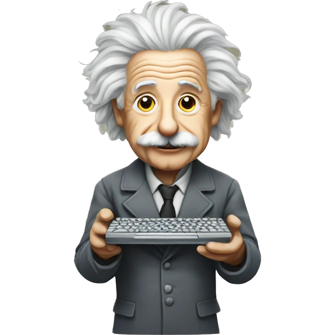 albert einstein holding computer emoji