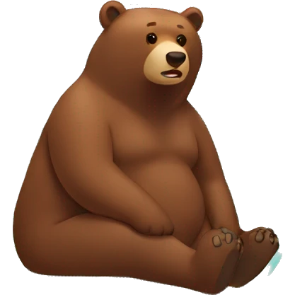 Brown bear sunbathing emoji
