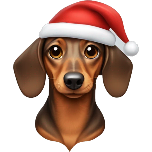 dachshund with santa hat emoji