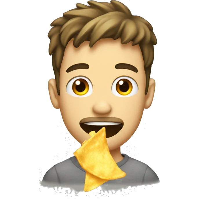 drunk guy eating chips emoji