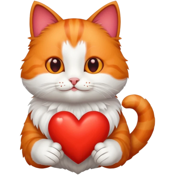 Cat carrying a heart emoji