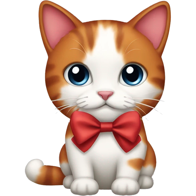 red bow and calico cat emoji