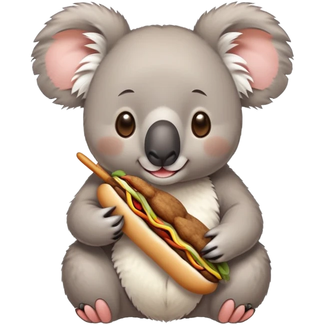 Koala eating kebab sandwich emoji
