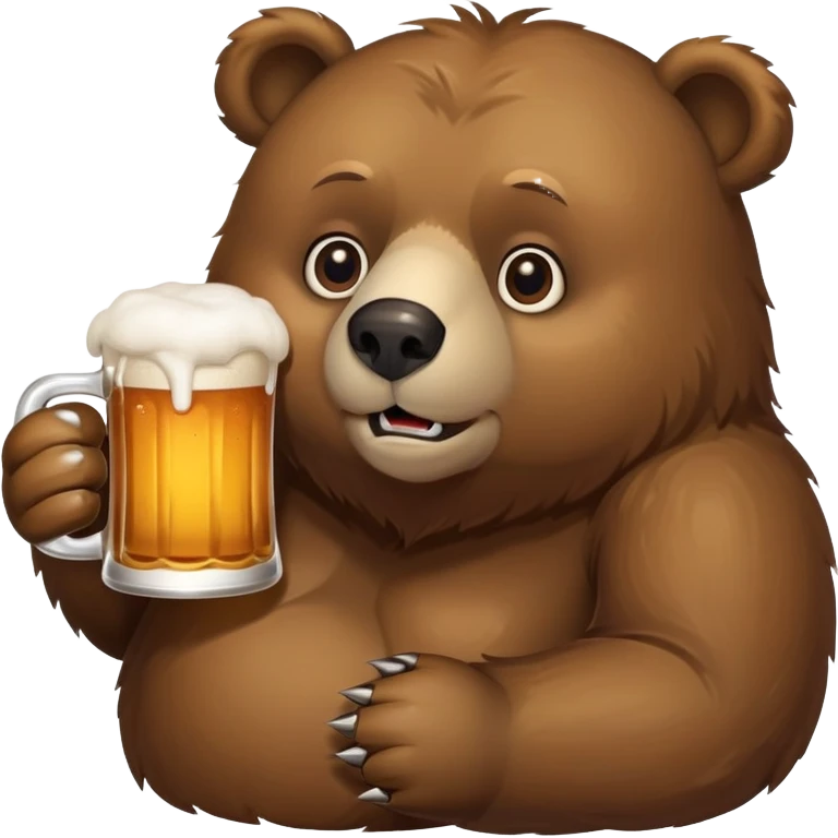 bear drinks beer emoji