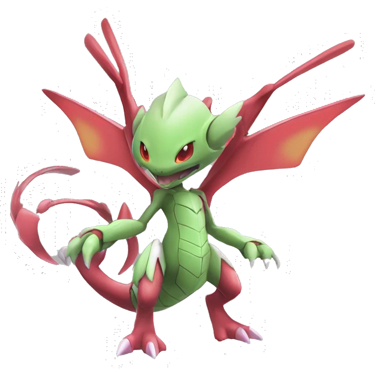 Cool Edgy Chibi Legendary Shiny Fakemon-Pokémon-Genesect-Flygon With Full Body Detailed High Quality emoji