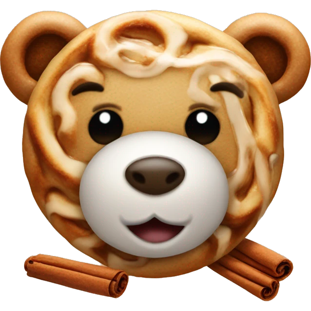 Teddy bear with cinnamon roll emoji