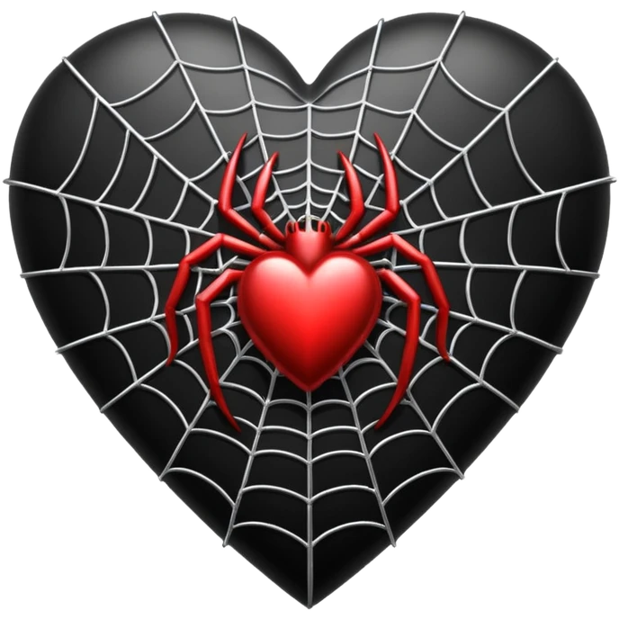 goth heart with a spiderweb emoji