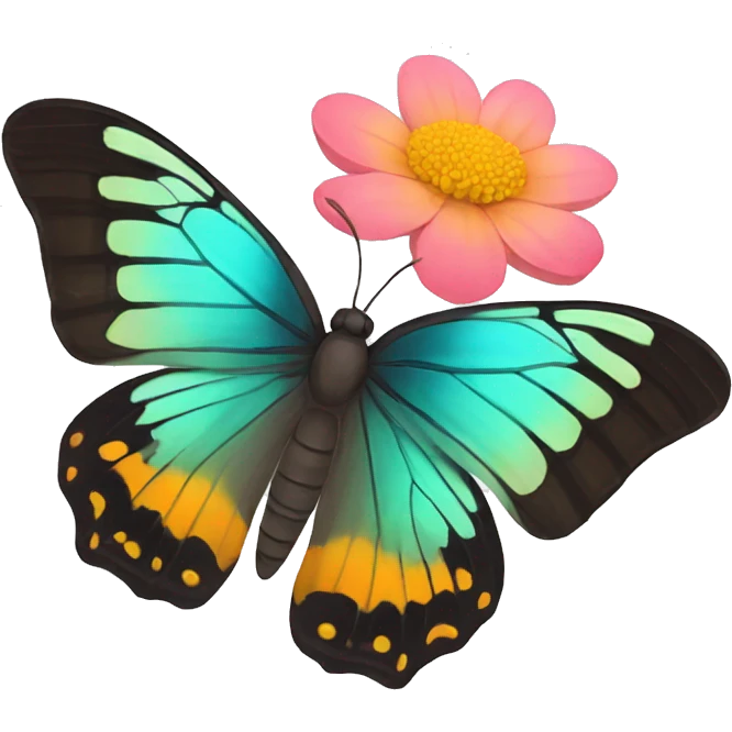 Butterfly with flower  emoji