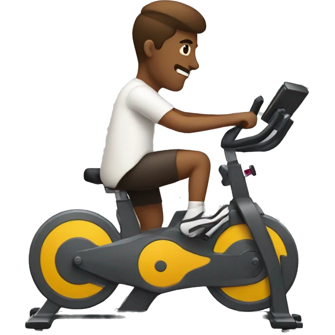 Design an emoji of a person on a stationary bike that is a superstar emoji