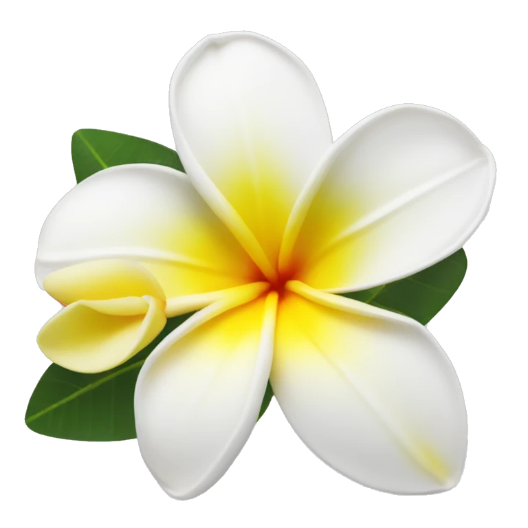 White and yellow frangipani flower emoji