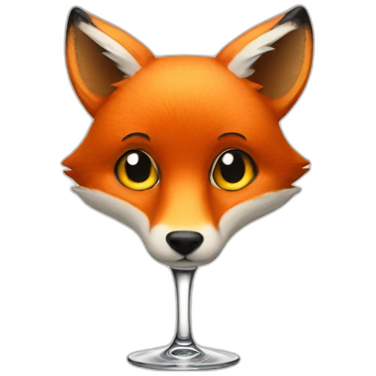 Fox drinking cocktail emoji