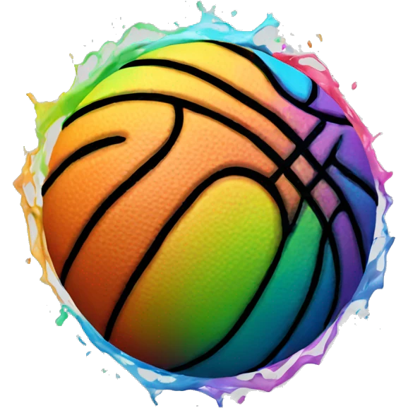 Rainbow basketball emoji