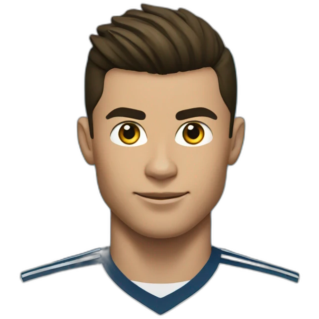 Cr7 with real madrid blue shirt  emoji