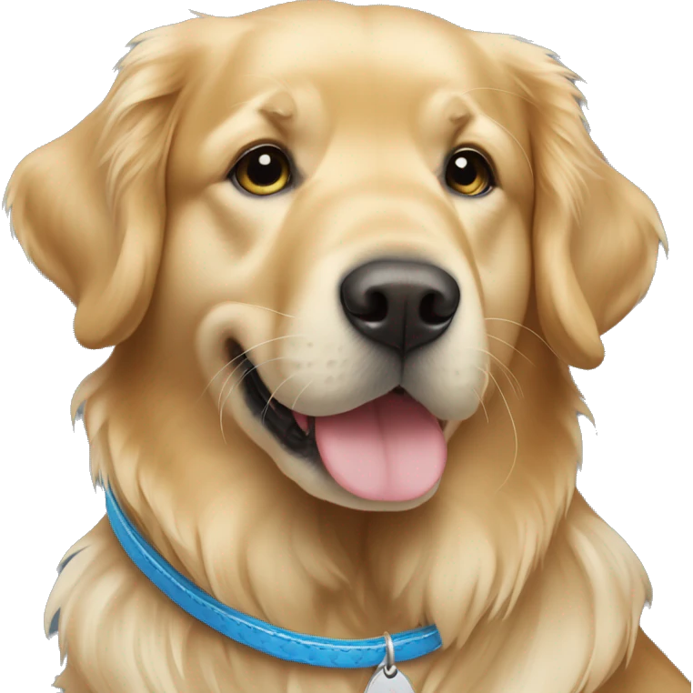 Golden Retriever mit blauem Halsband  emoji
