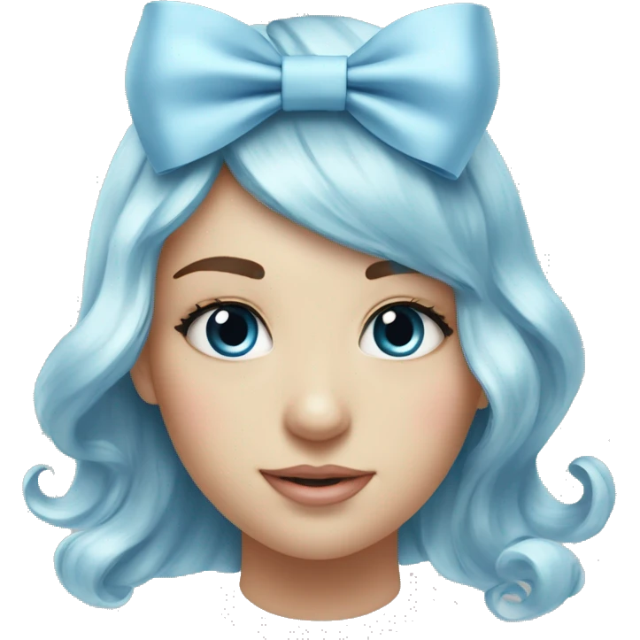 Cute pastel blue bow￼ emoji
