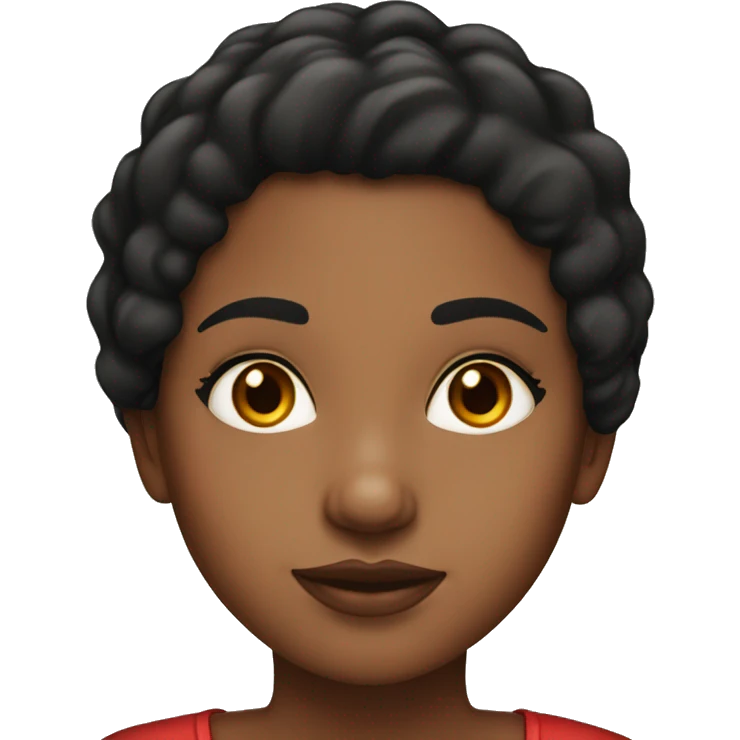 Brown girl with black hair and red highlights portrait emoji