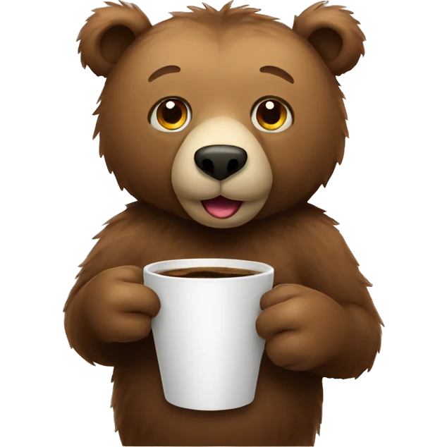 bear with coffe emoji