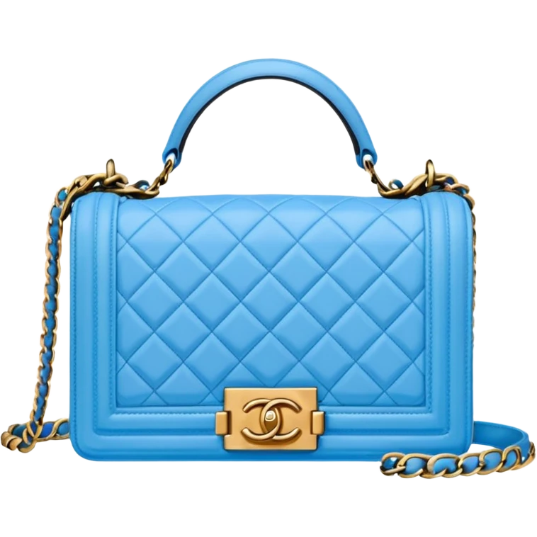 chanel le boy sky blue bag emoji