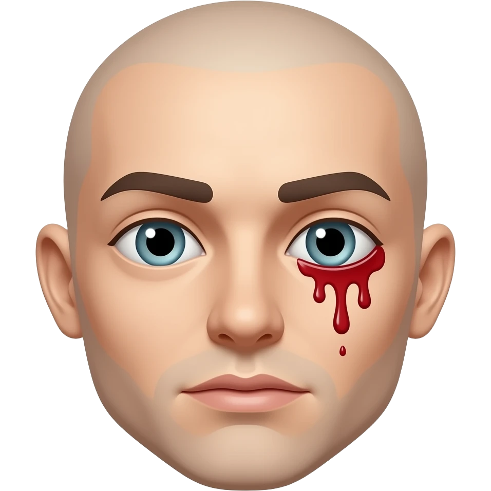 A simple emoji with bleeding eye emoji