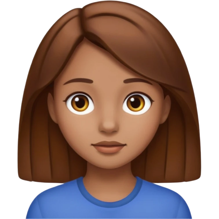 Girl with brown hair and normal skin tone emoji