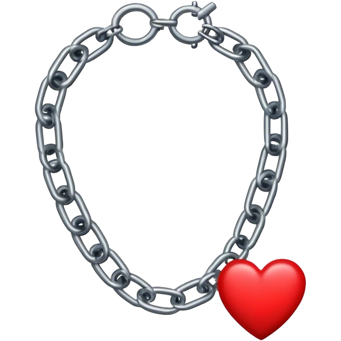 metal arrest chain with red hearts around on wrist emoji