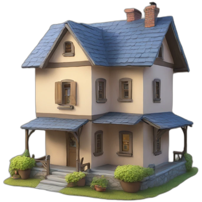 Chat sur une maison emoji