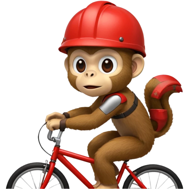 monkey with red bicycle helmet emoji