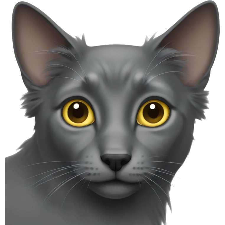 Black Nebelung cat emoji