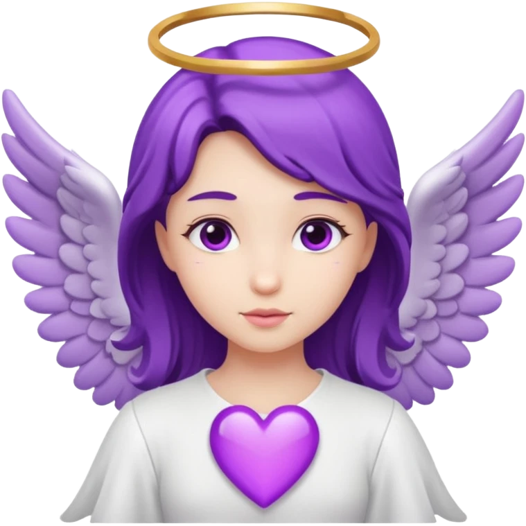 love cupid purple cute no human, an angel with heart, a withe angel emoji
