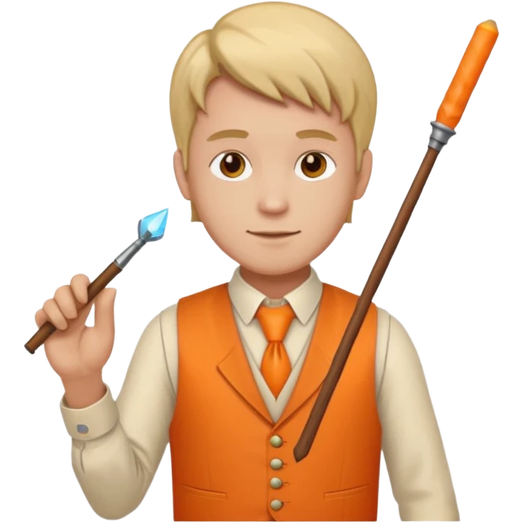 Draftsman in orange waistcoat holding a wand emoji