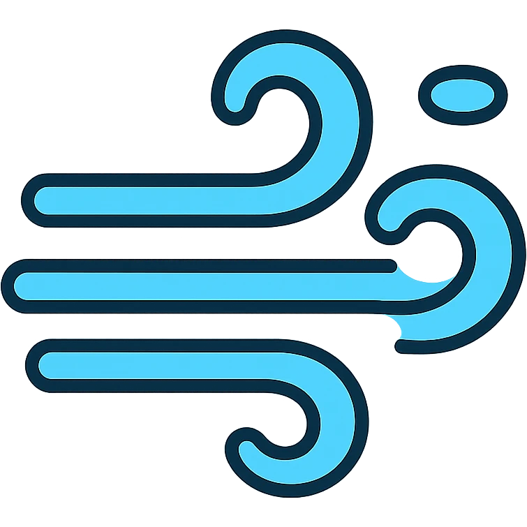 air emoji, floating lines, airy and transparent emoji