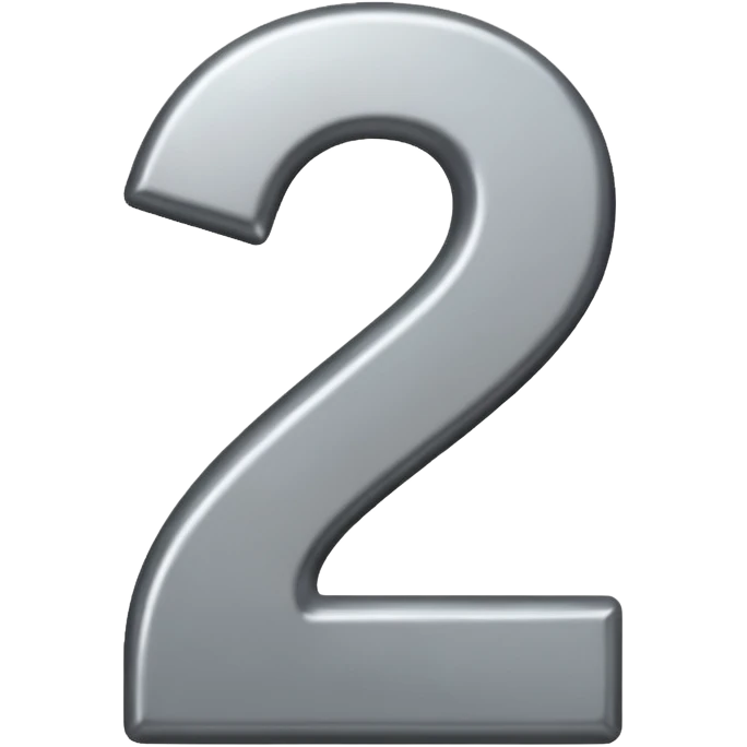 the number "2" all grey emoji