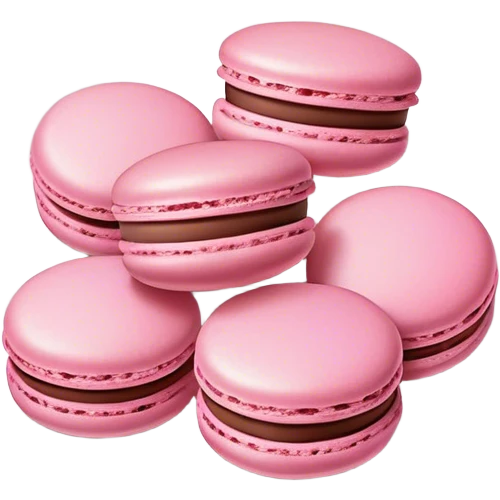 Pink macaroons on plate  emoji