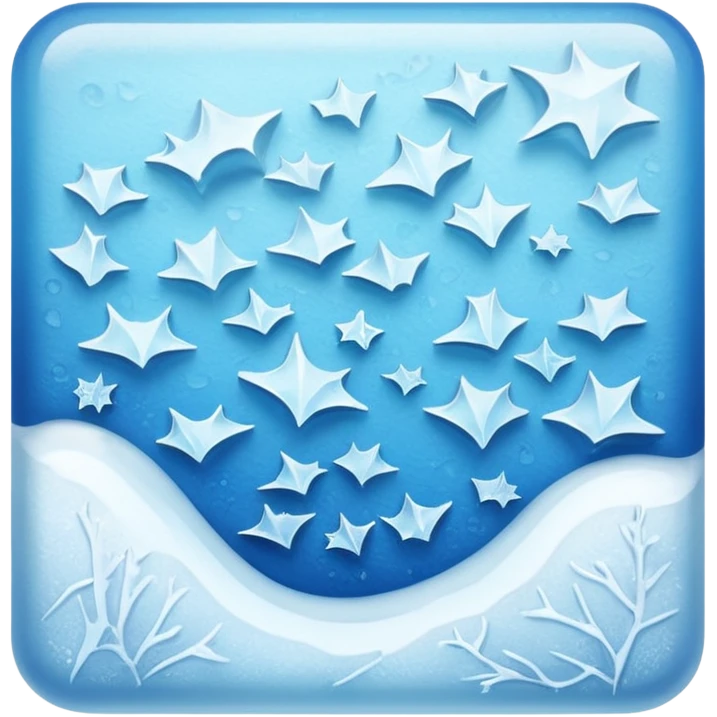 Frost creeping over the surface, half-covered emoji