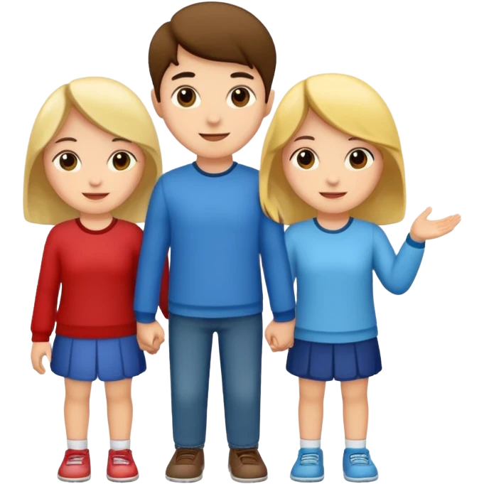 friendly group withtwo girls and one boy emoji