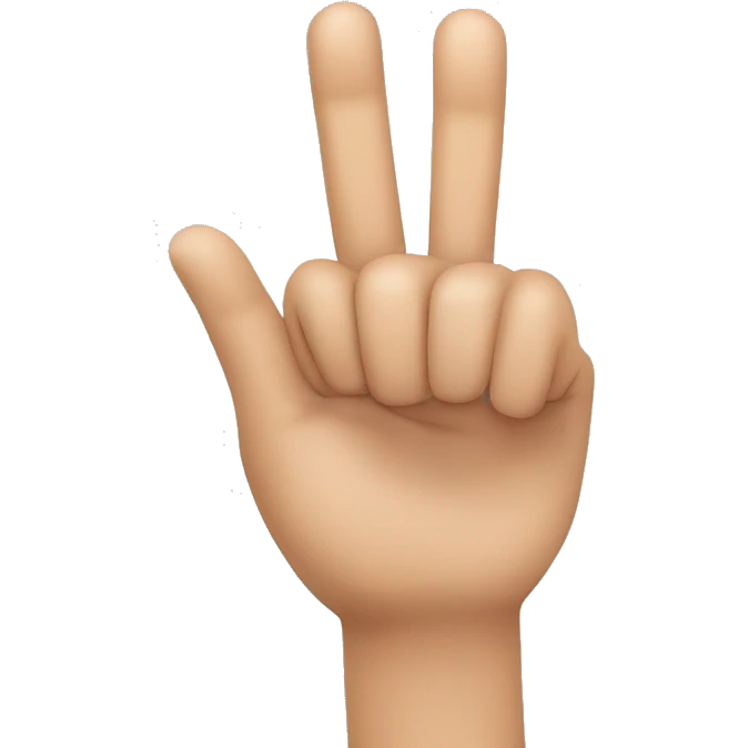 make an emoji of hand where index finger and middle finger touch each others tips emoji