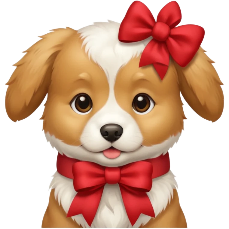 Cute puppy with bow emoji