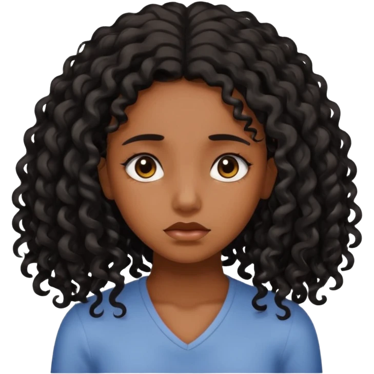 sad beautiful brown skin girl with itchy scalp emoji