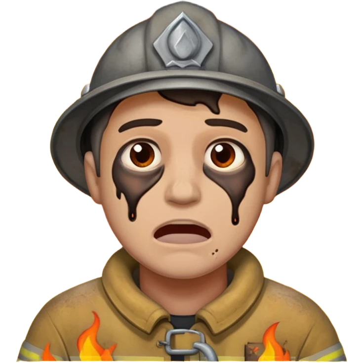  згенеруй чоловіка який померає під час пожару  emoji