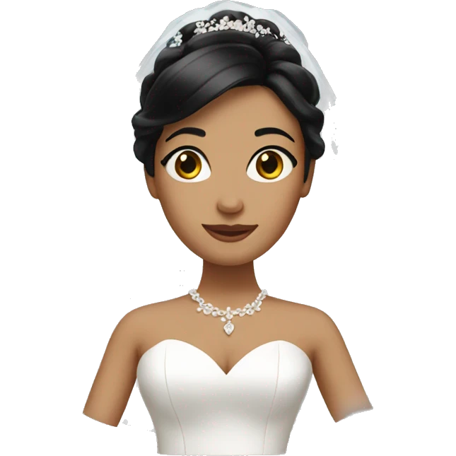 Bride With black hair  emoji