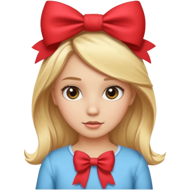 A blondish girl with a bow in her hair emoji