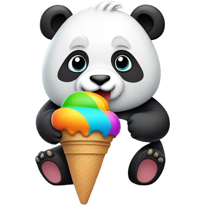 Panda eating ice cream emoji