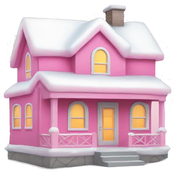 Cute Christmas pink house emoji
