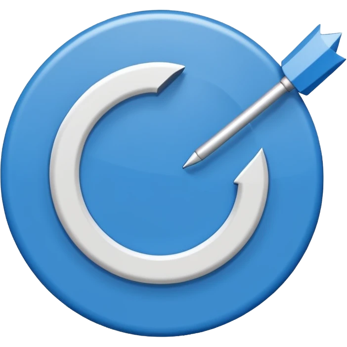 Circulo azul con una flechita adentro de color blanco emoji