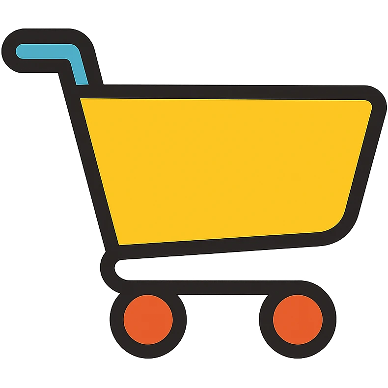 cart icon, color outline style, modern look emoji