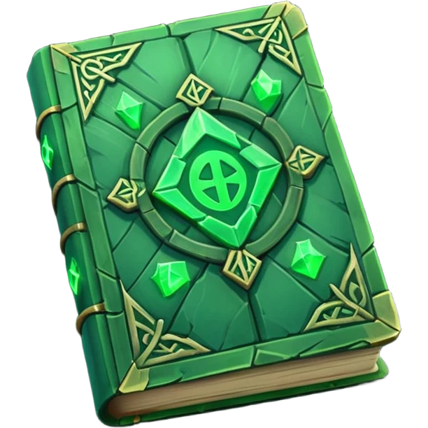 fantasy magic green book low poly emoji
