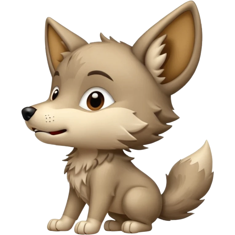 a wolf cub howling head up the word hundooooo emoji